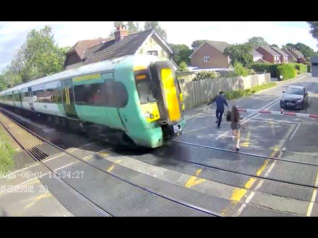 Heart-stopping near misses at railway level crossings in CCTV released by Network Rail