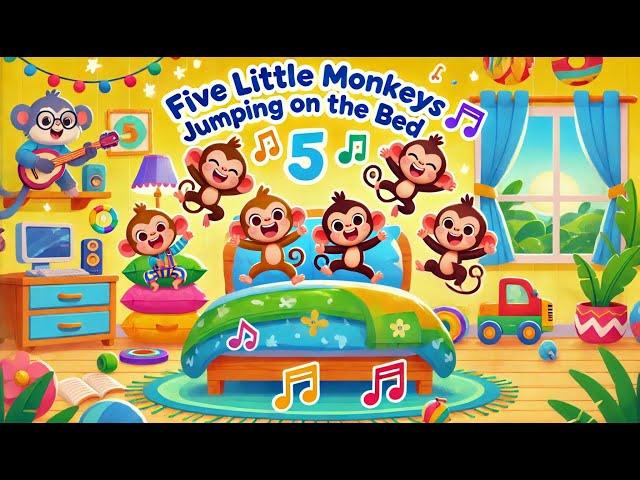 Five Little Monkeys Jumping on the Bed | Fun Kids Song by Toon Town Kids