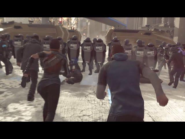 Detroit Become Human - Androids vs Police Epic Battle