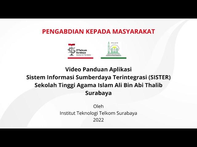 Video Panduan Aplikasi SISTER (Penunjang)