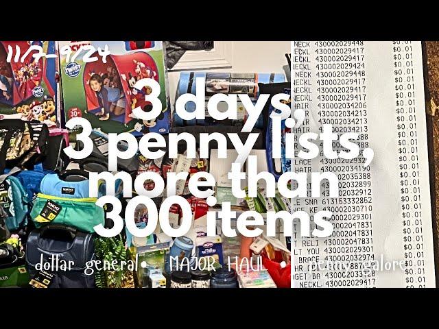 Shop with Me | Three-day MAJOR HAUL of 692 Penny Items from 3 Penny Lists at Dollar General