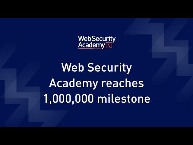 A one million milestone for the Web Security Academy