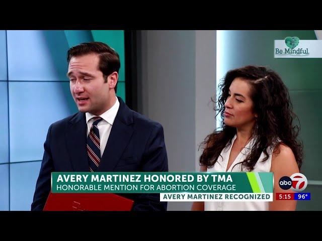 ABC-7 Mental Health Reporter Avery Martinez recognized by Texas Medical Association