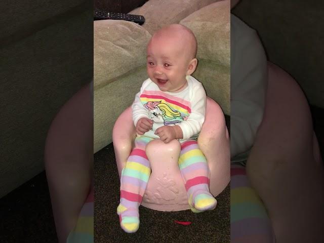 Harper Laughing Hysterically At Maisy Playing With Balloons