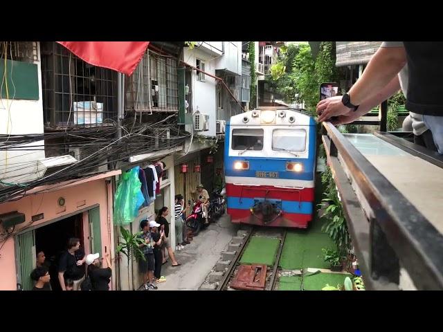 When Train Passes Thru Hanoi Train Street