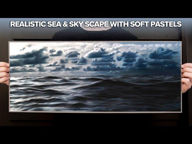 Realistic SEA & SKY Artwork | Soft Pastels & Pastel Pencils