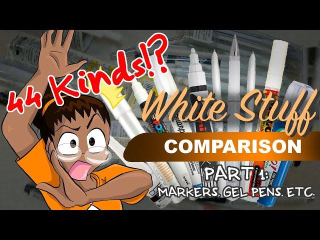 Comparing 44 White Writing Tools!? [White Stuff Comparison Pt.1] WHICH MARKER/PEN IS THE BEST?