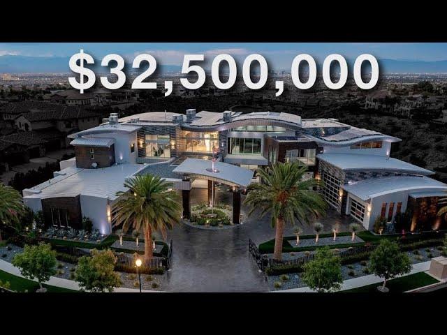 Inside a $32,500,000 Las Vegas Modern Mansion with a Car Elevator!