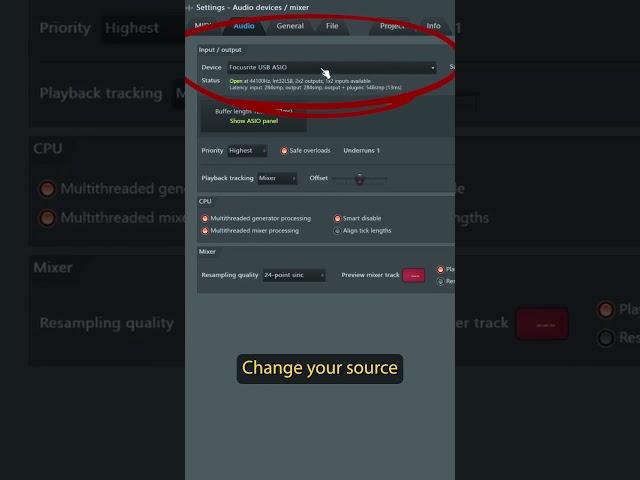 No Sound : AUDIO Source on FL Studio  #shorts