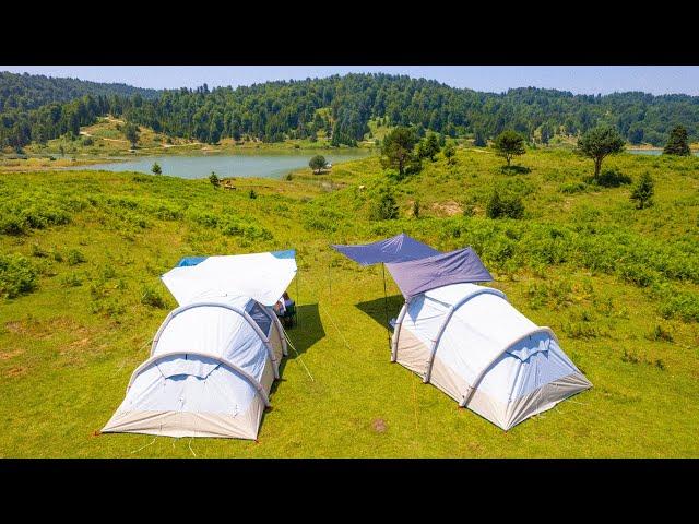 Two Tents, One Adventure with Friends: Camping with Decathlon Air Seconds 4.1 Inflatable Tent