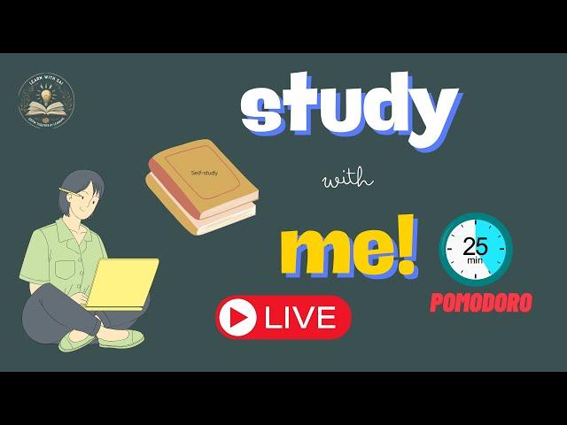 Study With Sai | study room | 1 hour | Study with me - 25 minutes, 5 minute break, with focus music.