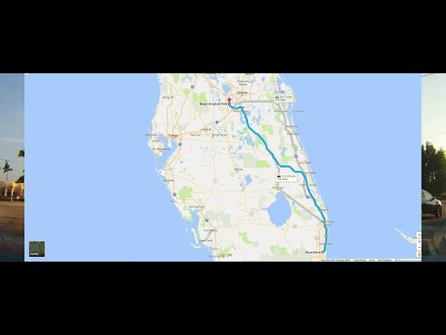 Driving from Boca Raton to Orlando, Florida - Disney World