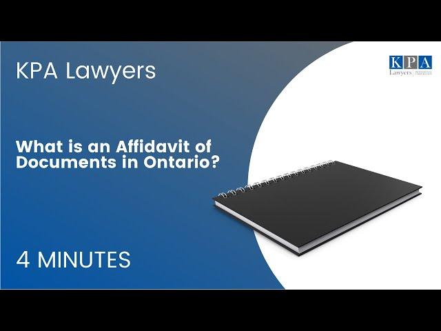 What is an Affidavit of Documents?