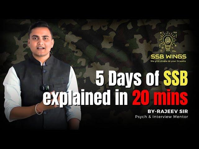 5 Day SSB Interview Process with Full Explanation 2024 in 20 mins (Complete SSB Interview Procedure)