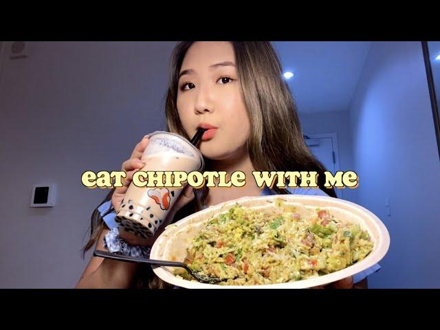 EAT WITH ME | 치폴레 부리또 보울, 버블티 먹방 | 미국 유학생 CHIPOTLE MUKBANG VLOG