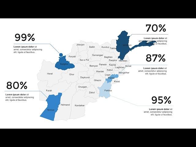 Afghanistan Map Template: Afghanistan PowerPoint maps for presentation