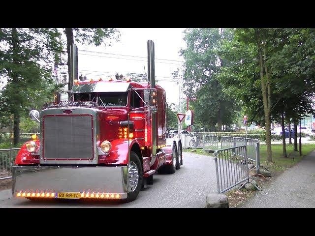 American Trucks in Europe with open pipes sound, by day & night