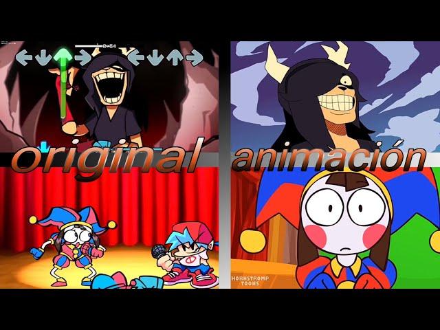 "Tone it Dow x digital circus x fall guy" animation vs original