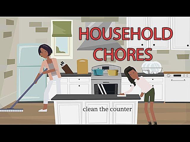 Talking about household chores in English - short dialogues