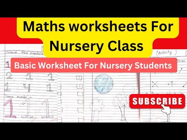 maths worksheet for nursery class / nursery maths / nursery class basic  math worksheet
