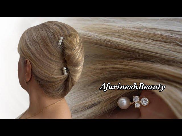 pearl Hairstyle |Easy and Nice French Roll for Short hair and anywhere |Just Do it