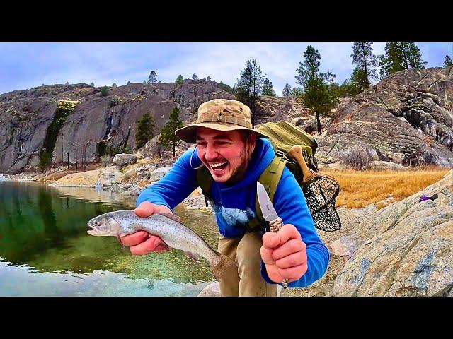 SOLO Trout Fishing in Remote Wilderness!!! (Catch & Cook)