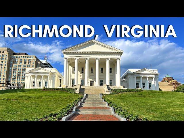 Richmond Virginia Walking Tour, USA  Downtown Richmond - 4K