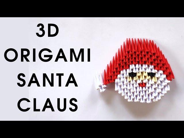 3D origami Santa Claus | How to make a modular origami Santa Claus