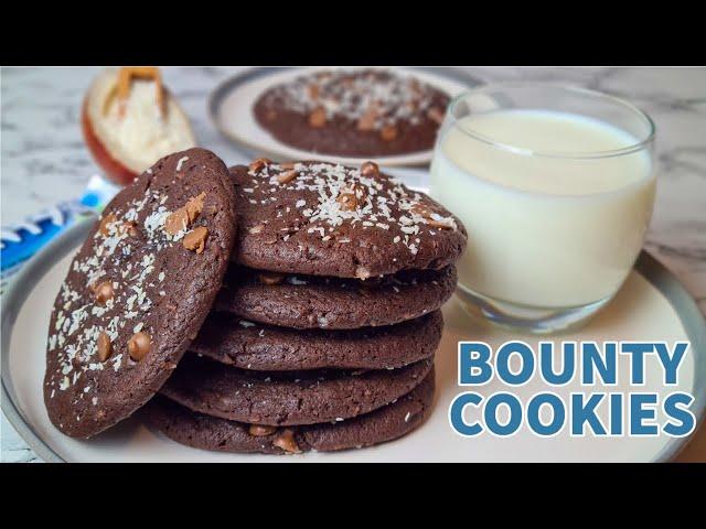 How To Make Bounty Cookies | Double Chocolate Coconut Cookies | Soft And Chewy Coconut Cookies