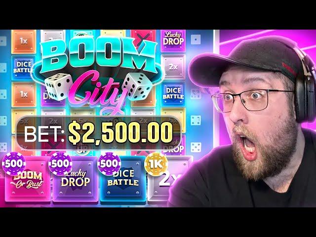 MASSIVE $2,500 BETS ON BOOM CITY LIVE GAME SHOW! (INSANE)