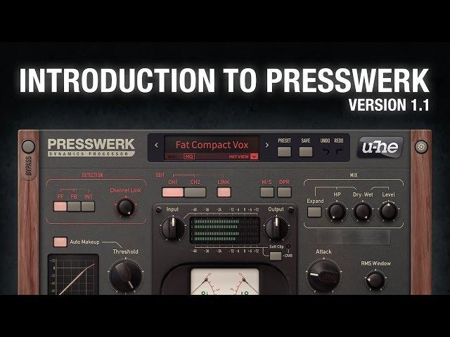 What's new in u-he Presswerk compressor version 1.1