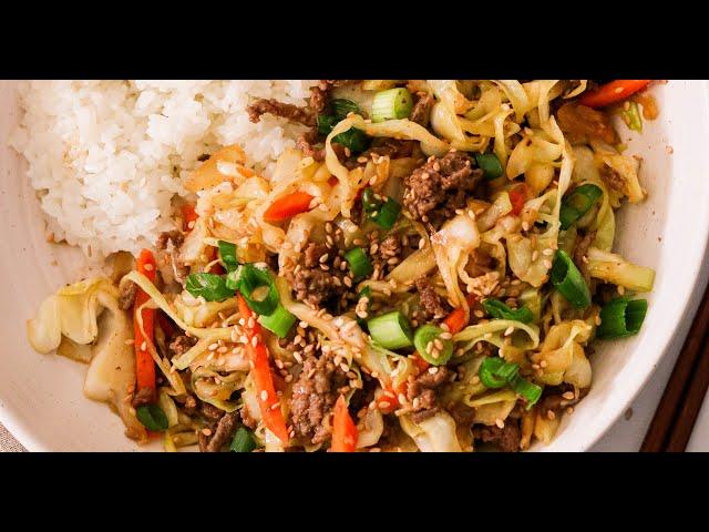 Asian Ground Beef and Cabbage Stir Fry (Paleo, Whole30)