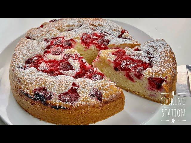 Raspberry YOGURT Cake! Simple and very tasty!