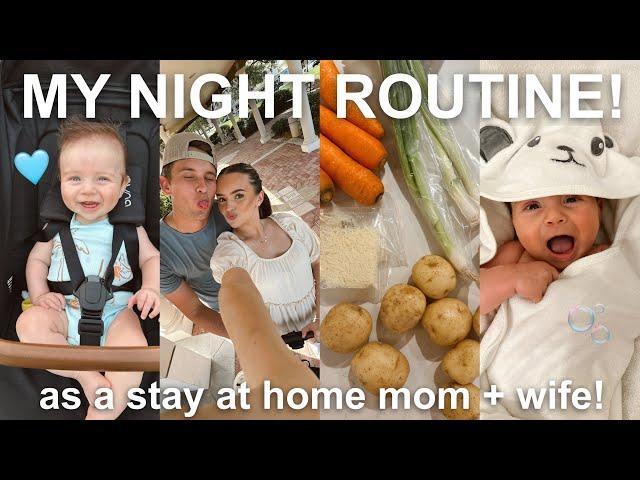 my *realistic* night routine as a STAY AT HOME MOM + WIFE with my 3 month old!🫧🩵