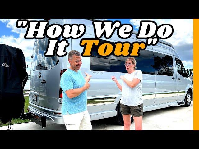 How We Live, Work and Sleep in a Class B (Grech RV Strada-ion) FULL TOUR