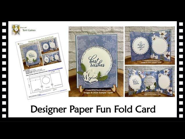 Designer Paper Fun Fold Card with FREE Project Sheet