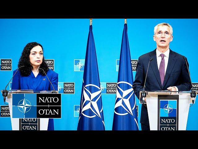 NATO Secretary General with Ms. Vjosa Osmani of Kosovo, 07 SEP 2023