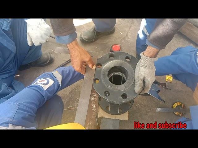 fit up neck weld flange with tee || flange fit up to elbow