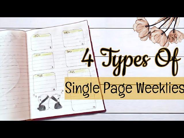 Single Page Weekly Spreads | Bullet Journal Weekly Spreads Ideas | Bullet Journal Spreads