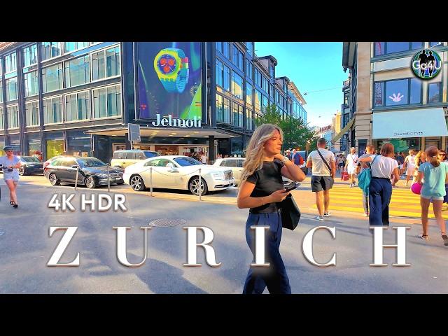 Switzerland Zurich  Bahnhofstrasse 4K One of the most expensive streets in the world Walking tour