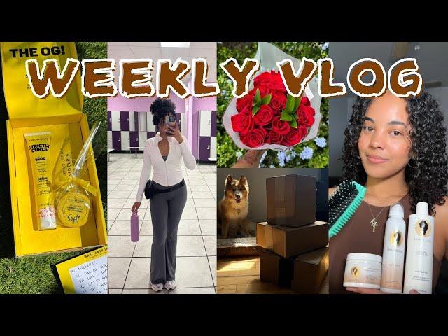 WEEKLY VLOG | curly girl giveaway, content bts, hair PR, yap + more