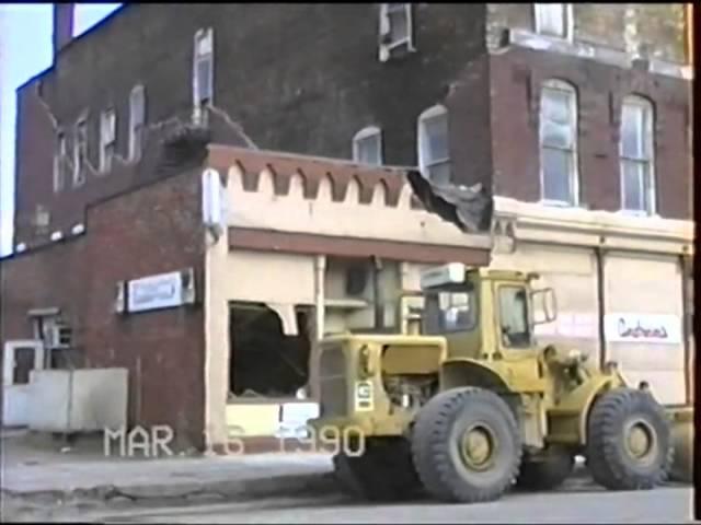 Iron Mountain.  The last days of the First National Bank, Andreini Furniture, and KHS.  1990,1991