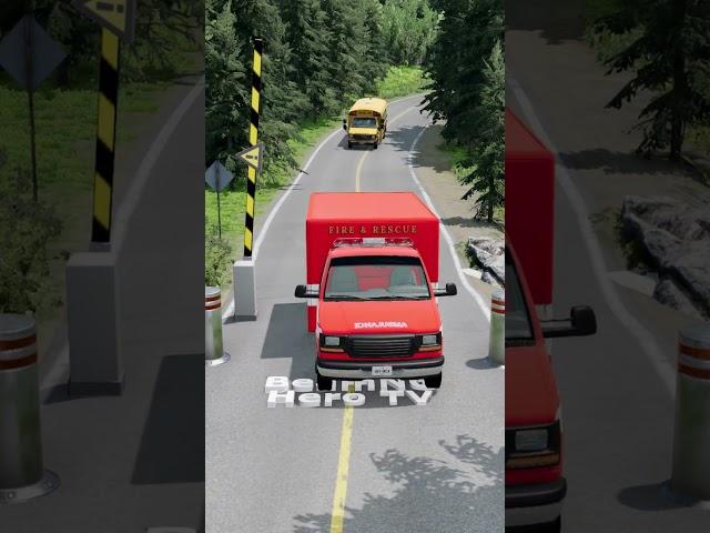 Cars 3 Bollards Barrier Crush - BeamNG.drive
