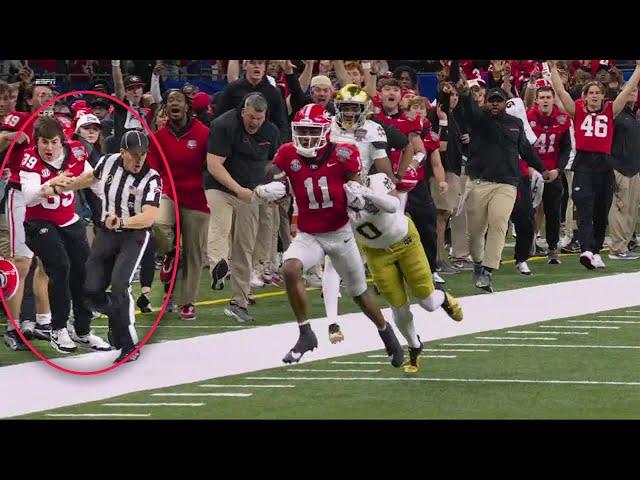 Referee collides with Georgia’s Parker Jones on sideline  Results in 15-yard penalty | ESPN CFB