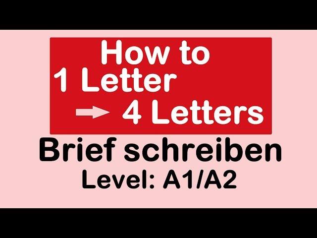 How to? 1 Letter to 4 Letters | Learn German in Hindi/Urdu | Brief schreiben | Level A1/A2