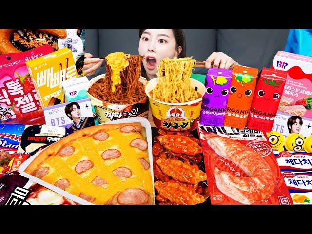 [Mukbang ASMR] Korean Convenience Store Food  Jjajang Ramen Pizza Jelly Dessert Eatingshow Ssoyoung