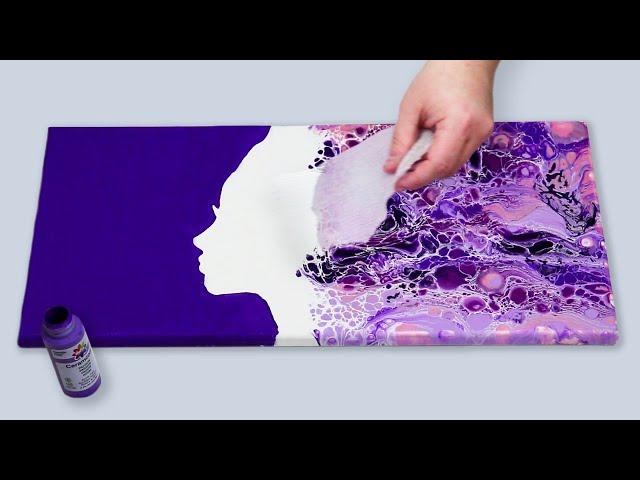 (612) Painting A Silhouette Swipe Of A Woman With Tracing Paper!