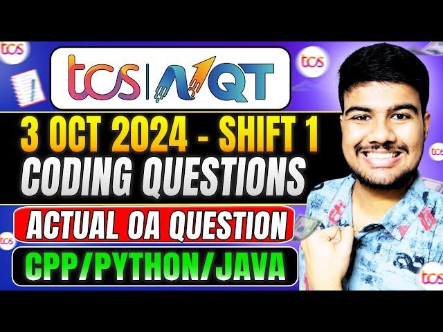 TCS NQT 2025- 3rd October Shift 1- Coding Questions & Solutions  | #python #cpp #java