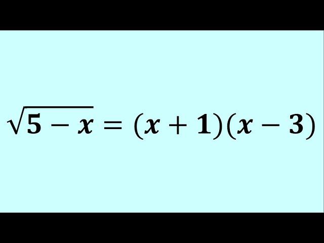 Can You Solve This Algebra Challenge? | A Nice Radical Equation