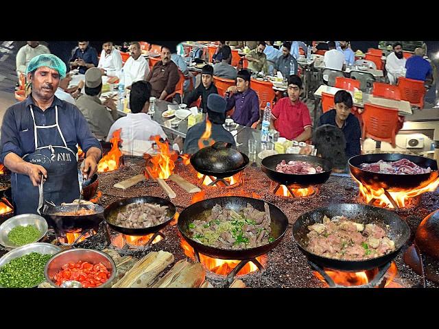 PAKISTAN STREET FOOD AT NIGHT  !! HUGE MAKING OF LAMB MEAT KARAHI TIKKA - LAHORI STREET FOOD